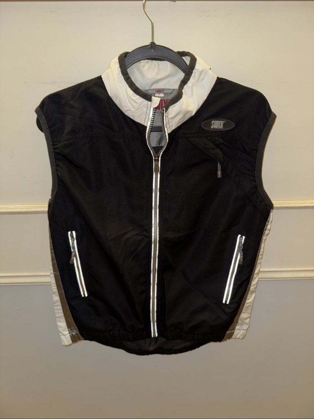 Swix Men’s Small Air Mesh Back Technical Vest Black Full Zip Flawless Run Ski